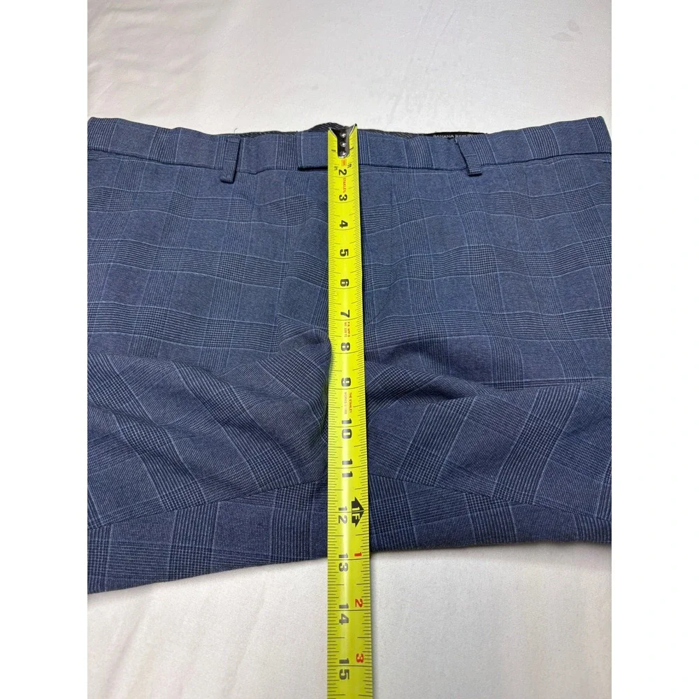 Banana Republic Mens Slim Fit Blue Glen Check Plaid Dress Pants 34x30 Stretch